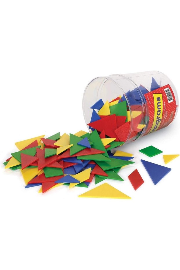 Σετ Tangram έξι χρωμάτων, 180 τεμάχια