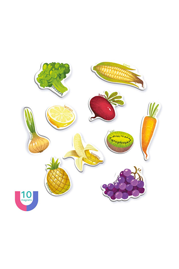 Magnetická sada - Učte sa zeleninu a ovocie v angličtine - 2
