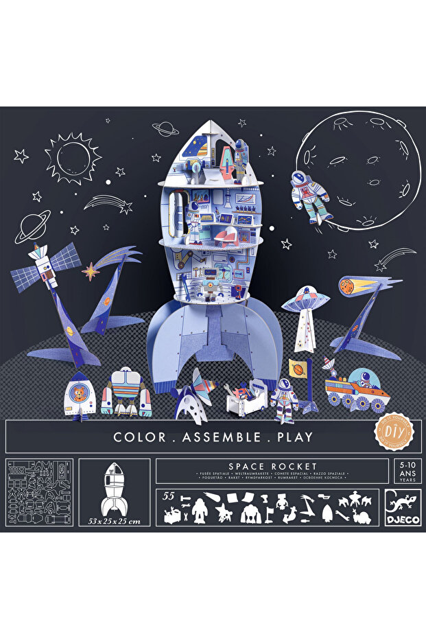 Rocket Coloring And Assembling, - 5