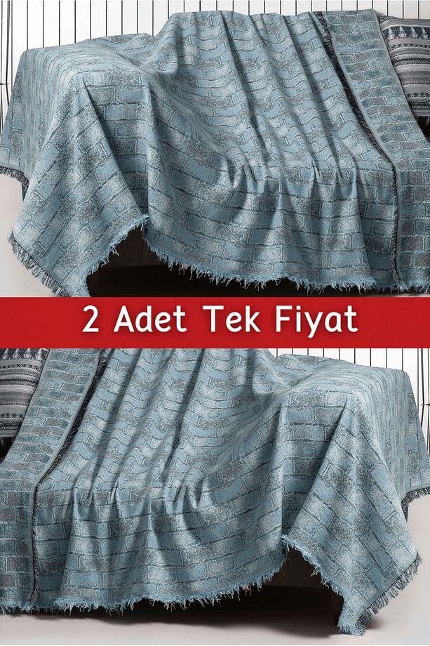 İkili Set Dokuma Koltuk Örtüsü Seti 170x220cm - 1