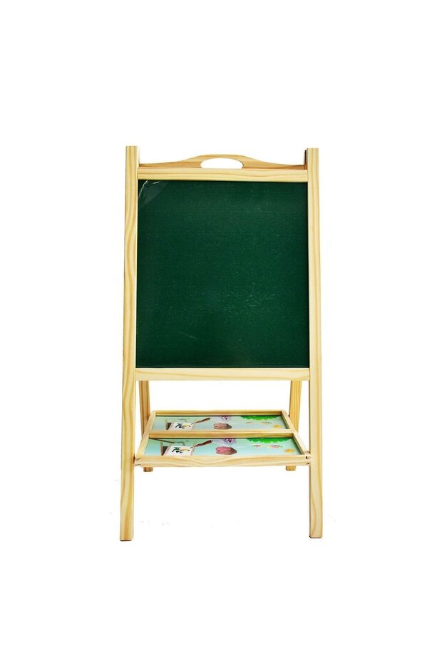 Wooden Magnetic Board, 2 Sided, 80 Cm, Clock, Abacus For Writing With Chalk And Marker - 3