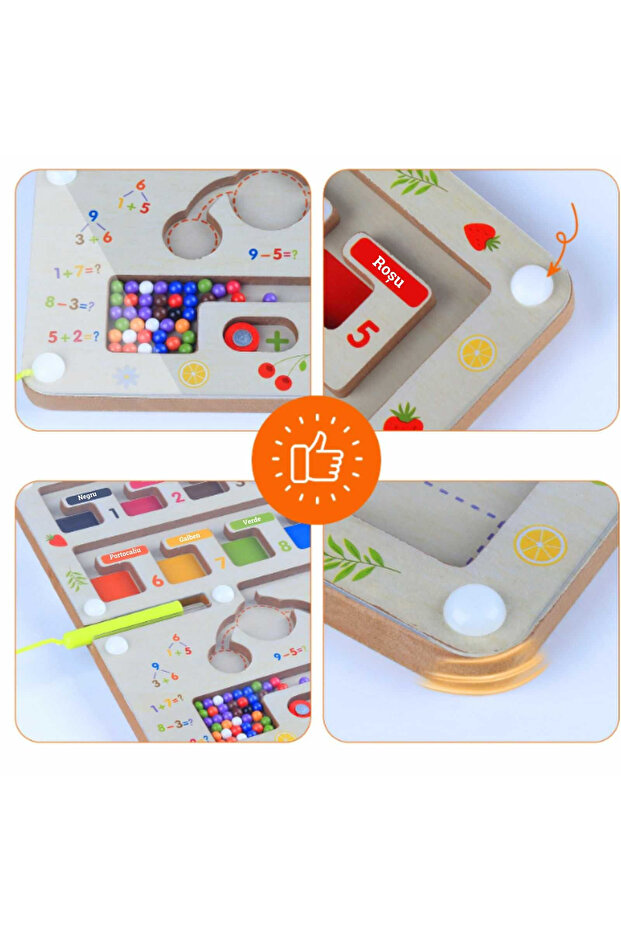 Wooden Magnetic Maze Game, Sorting, Classification and Mathematics, in Romanian - 5