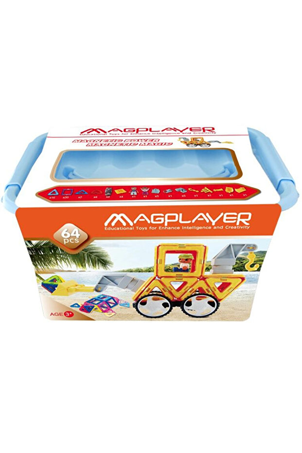 Joc De Constructie Magnetic - 64 Piese - 1