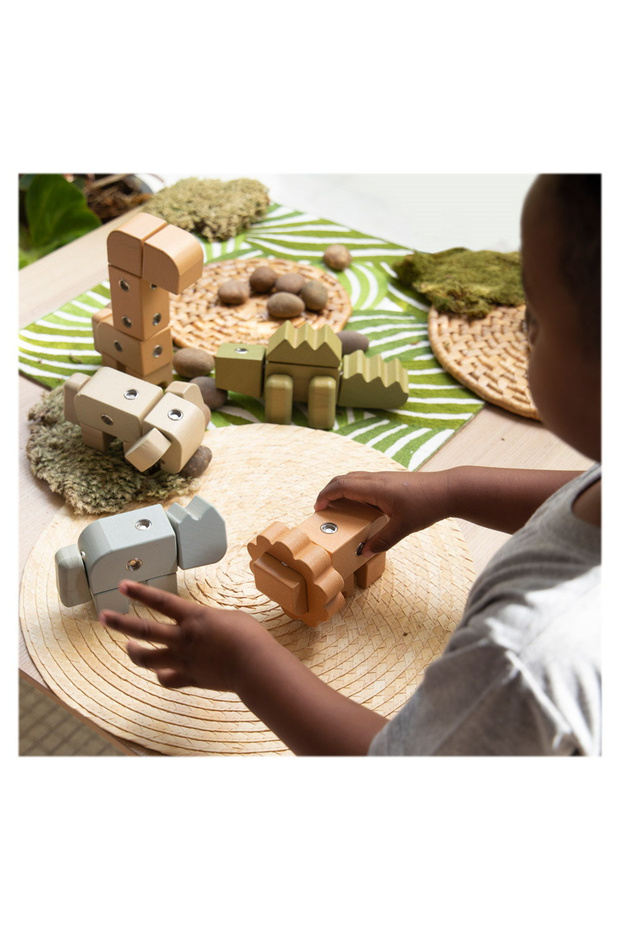 Snap Block Animals, Blocuri De Constructie Din Lemn, - 4