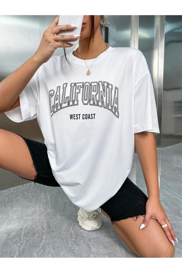 Plus Size Special Design California West Coast Printed 2023 Summer Season Oversize T-shirt