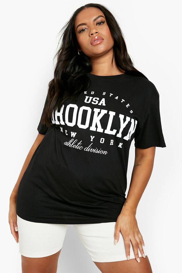 USA Brooklyn New York Printed Oversize T-shirt