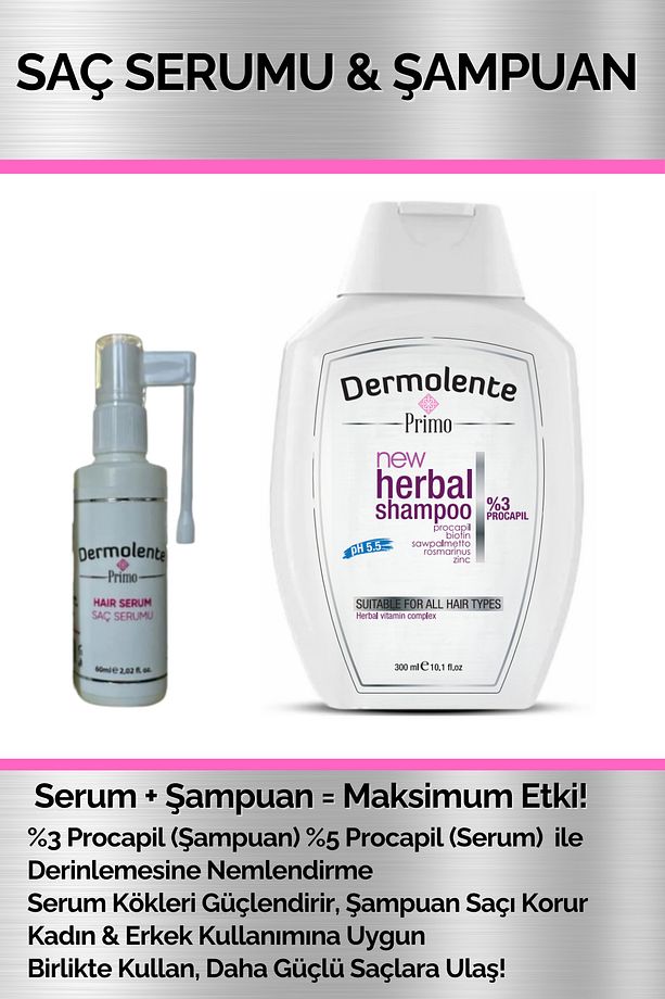 Saç Dökülme Karşıtı Serum & Şampuan Seti – Saç Dökülmesine Karşı Serum 60 ml + Şampuan 300 ml - 1