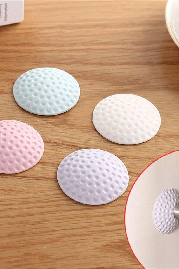 3 Adet Yapışkanlı Kapı Kolu Stoperi - Tamponu Duvar Koruyucu Silikon Tutucu Tampon - 5