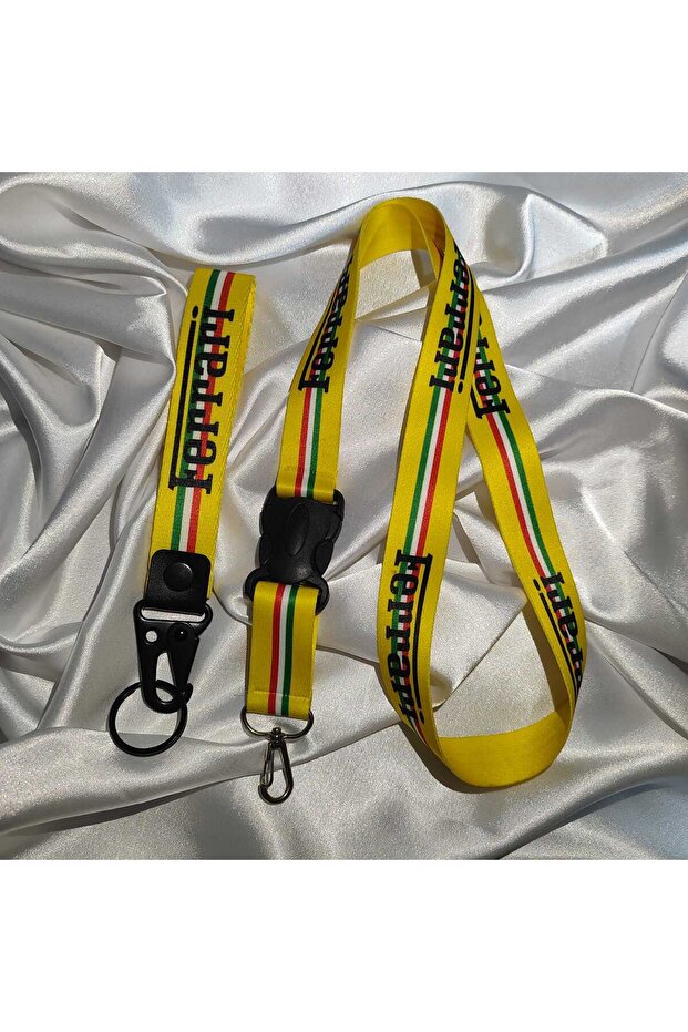 Ferrari Key Chain and Neck Strap Rope Compatible Set Quality Auto Motorcycle Keychain