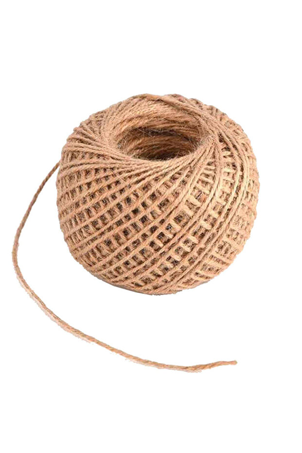 Natural and Durable Jute String, Wicker String, Whip, Packaging, Decoration and Packing String, 100Gr, 100m - 2mm - 6
