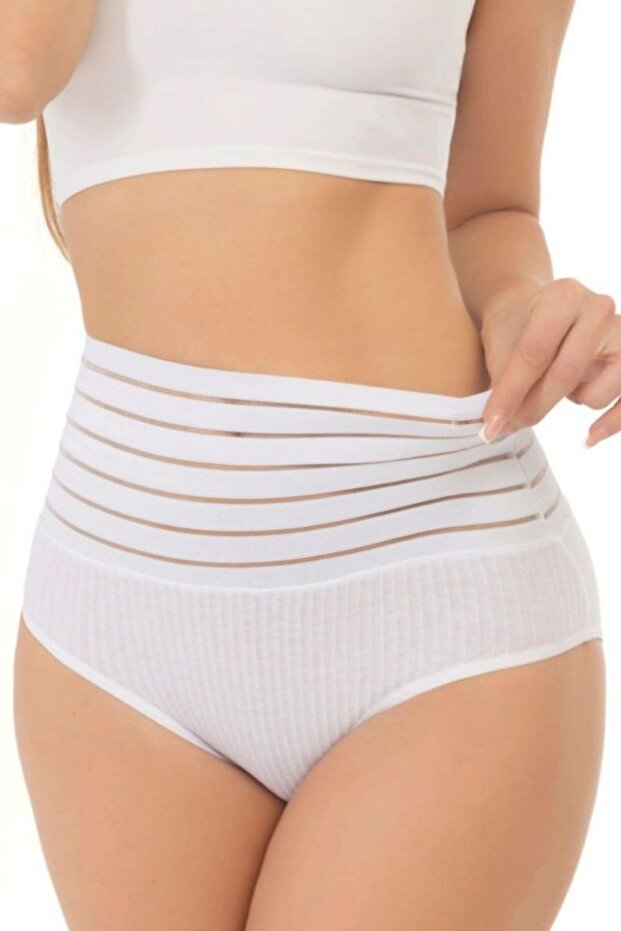 White Recovery Shaper Slip Corset Panties Bikini Cotton