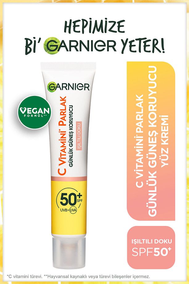 C Vitamini Parlak Günlük Uv Korumalı Güneş Yüz Kremi Spf50 Işıltılı Doku 40ml - 1