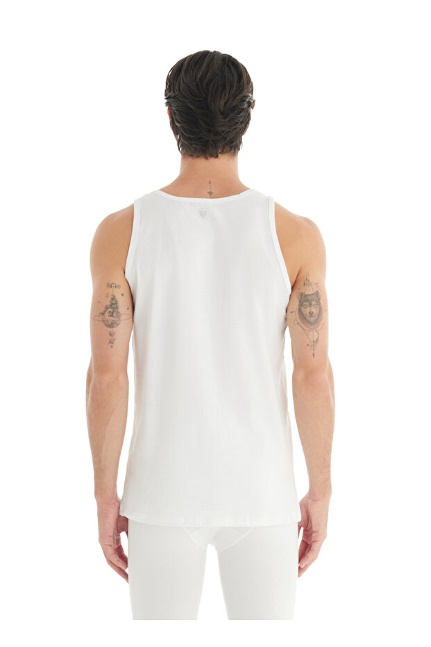 Men's White Undershirt 9504 - 3