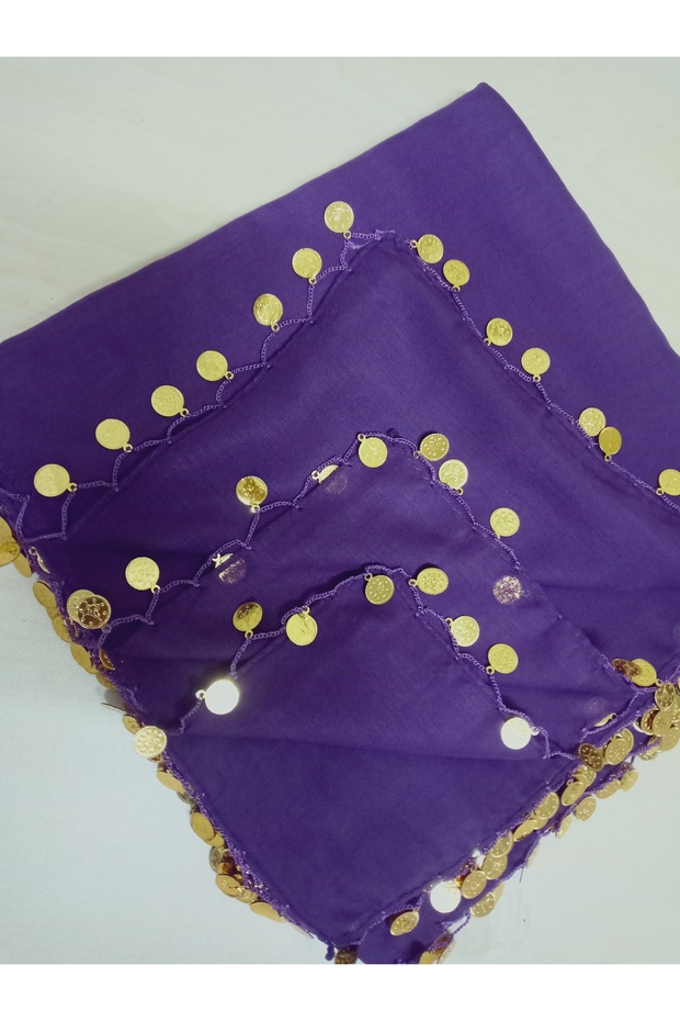 Handmade Coin Sequin Writing, Cheesecloth Yemeni, Scarf, 4 Edges Embroidered