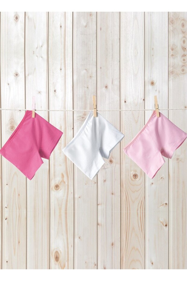 Girl's Boxer 3 Pack 1298 - Fuchsia Pink White
