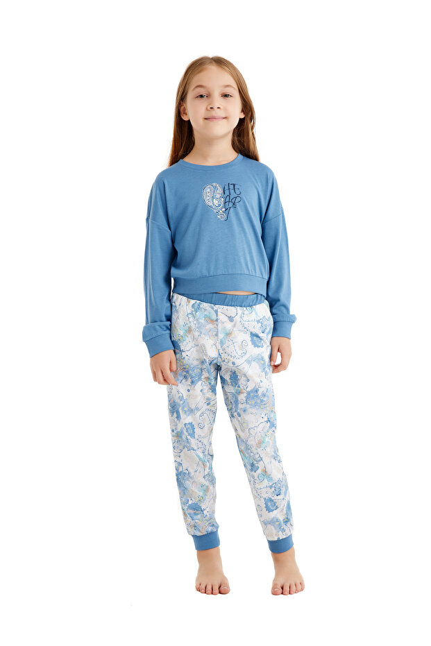 Plavi set pidžama za devojčice - 51638 - 1