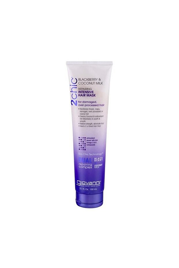 Giovanni 2chic Repairing Intensive Hair Mask, Infused With Blackberry & Coconut Milk, 150 ml