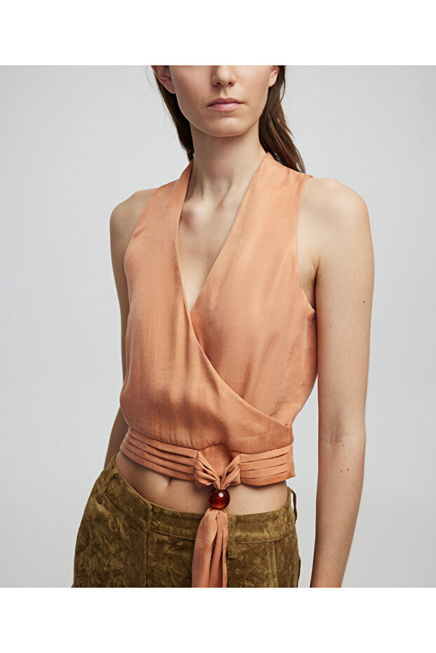 Belden bağlamalı bluz - 1