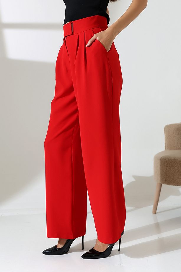 Bol Paça çıtçıtlı Model Kumas Pantolon - 8