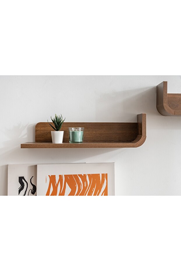 GİRONA DUVAR RAFI, CEVİZ, İKİLİ - 3