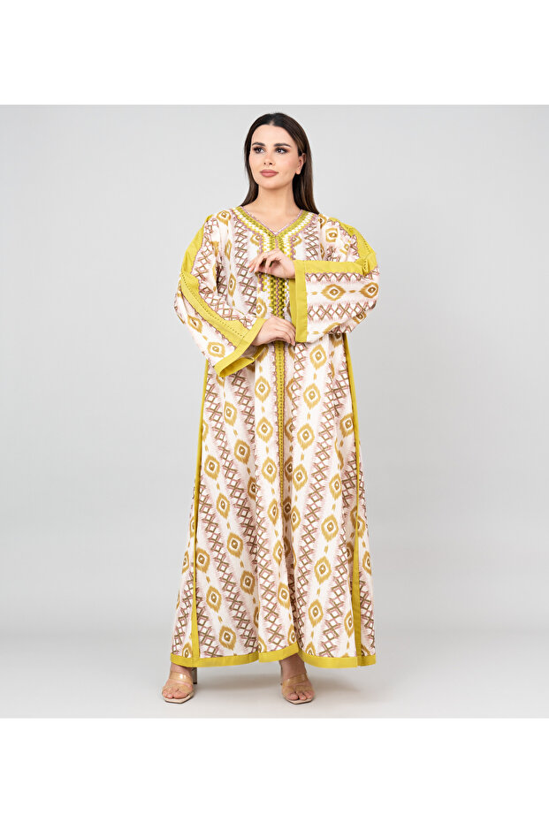 جلابية مطرزة بنمط تجريدي - 1