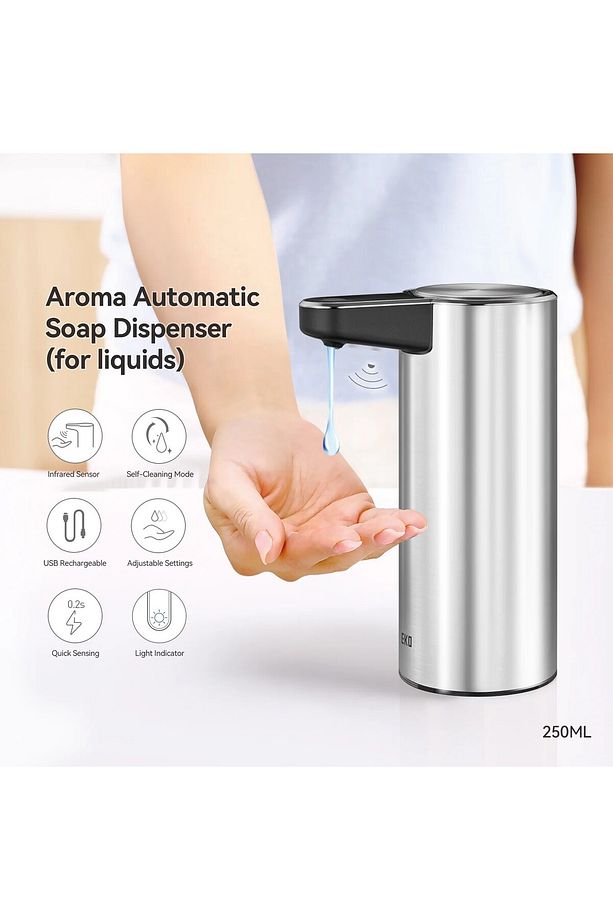 AROMA SMART SET ÜSTÜ SENSÖRLÜ PASLANMAZ ŞARJLI SIVI SABUNLUK - 250 ML - SATEN - 7