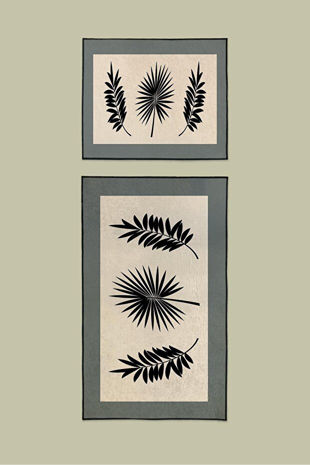 مجموعة سجادات الحمام بالم مكونة من قطعتين - 2