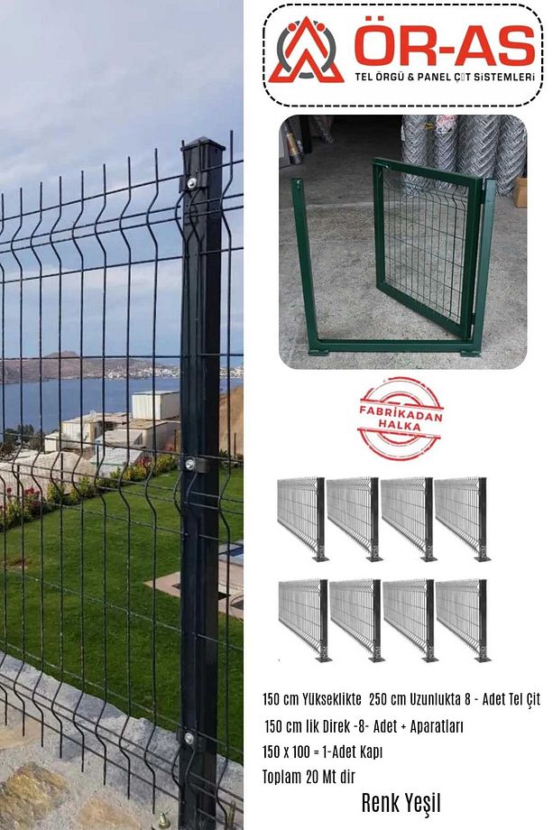 Panel Çit Takım ( 150 Cm Yükseklik  20 mt Uzunluk  ) + ( 150 x 100 Kapı -) - 1