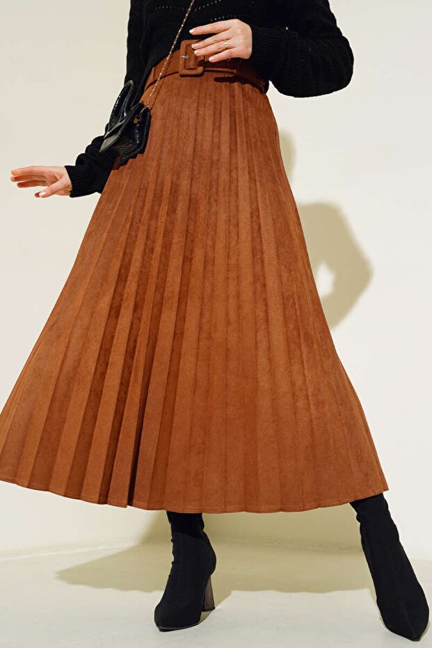 Piliseli Süet Etek - 2