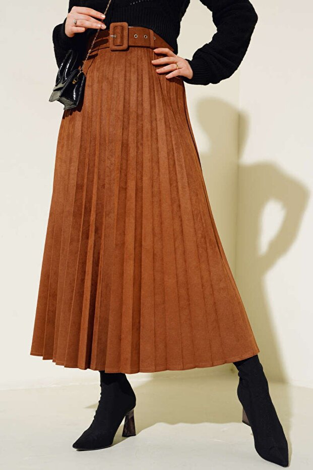 Piliseli Süet Etek - 1