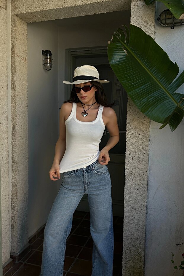 Kadın Beyaz Basic Atlet 1017-0162 - 2