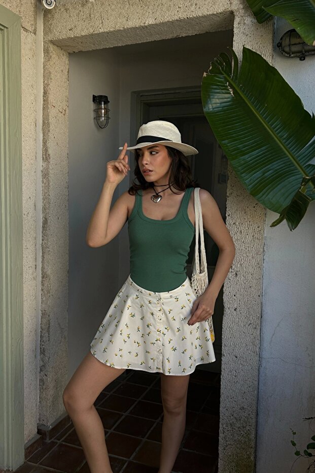 Kadın Yeşil Basic Atlet 1017-0162 - 3