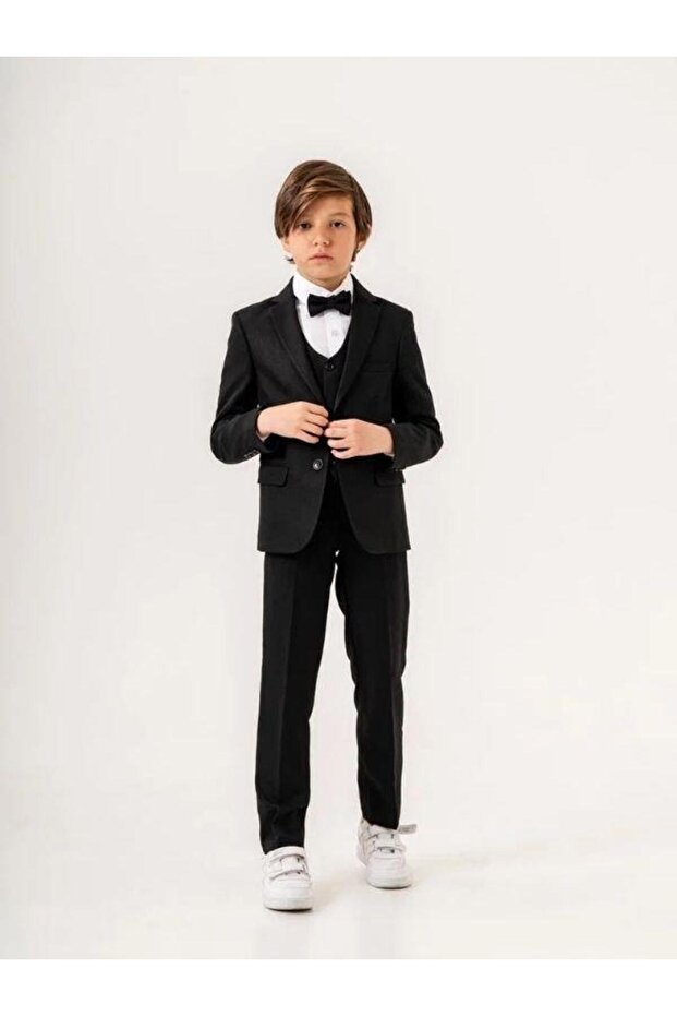 بدلة كلاسيكية من القماش المنقوش للأولاد - 3