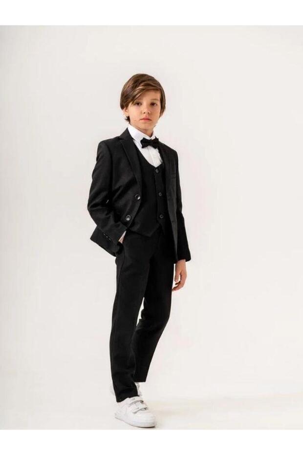 بدلة كلاسيكية من القماش المنقوش للأولاد - 4