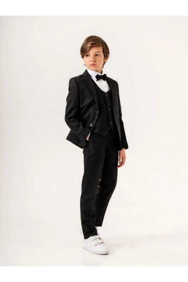 بدلة كلاسيكية من القماش المنقوش للأولاد - 5