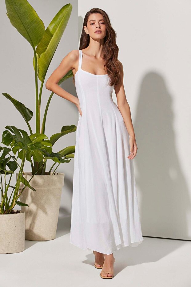 Strappy White Long Dress