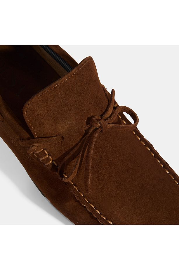 Calandra Taba Erkek Bağcık Detaylı Slip-On Süet Loafer - 6