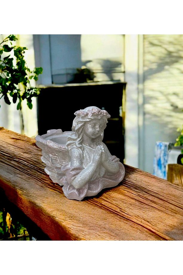 Handmade melek dekoratif heykel - saksı - obje - biblo - 3