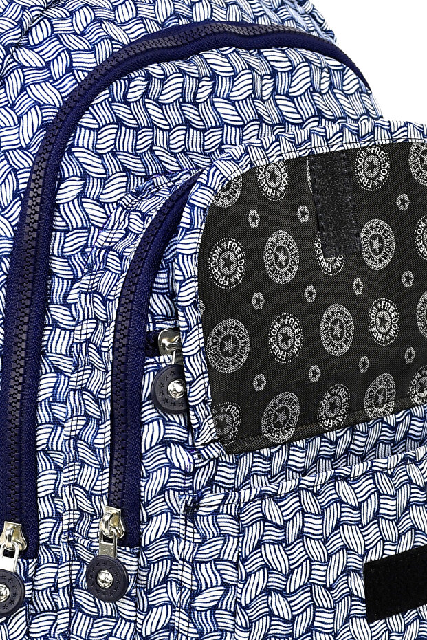 Luxury Patterned Medium Size Backpack with Monkey Keychain Gift - 3