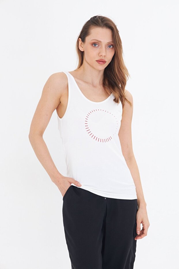 KOLSUZ BEYAZ BASIC BLUZ - 4