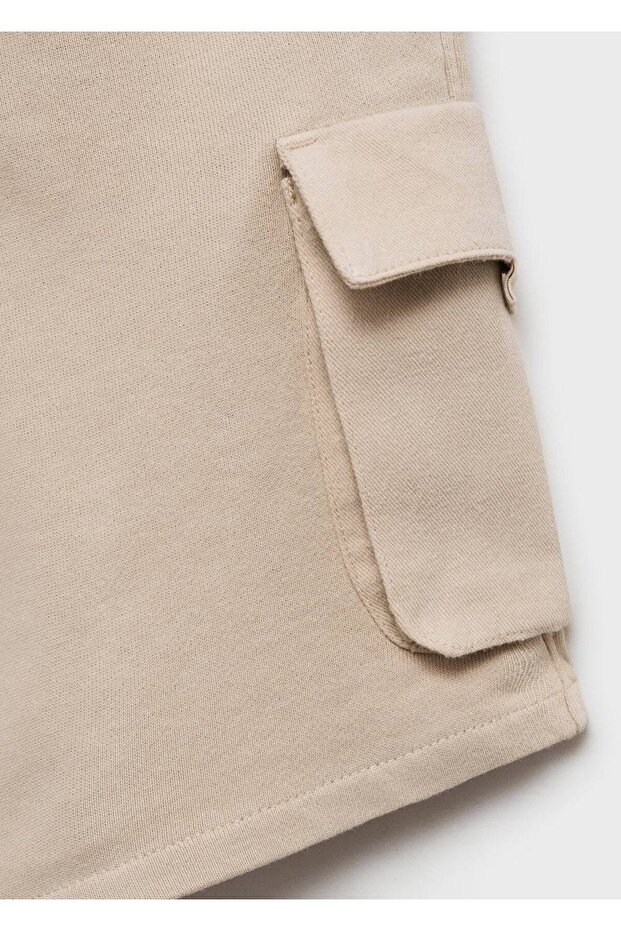 İp detaylı kargo bermuda şort - 4