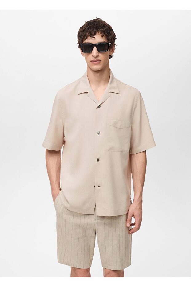 Cepli lyocell gömlek - 1