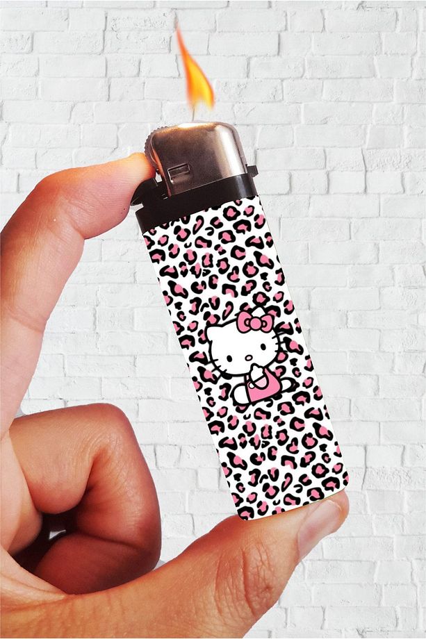 Çakmak Pembe Leopar Hello Kitty Klasik Çakmak - 1