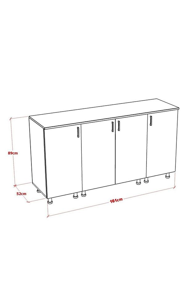 DONİ ALT MODÜL MUTFAK DOLABI 160 CM (TEZGAH DAHİL) - 4