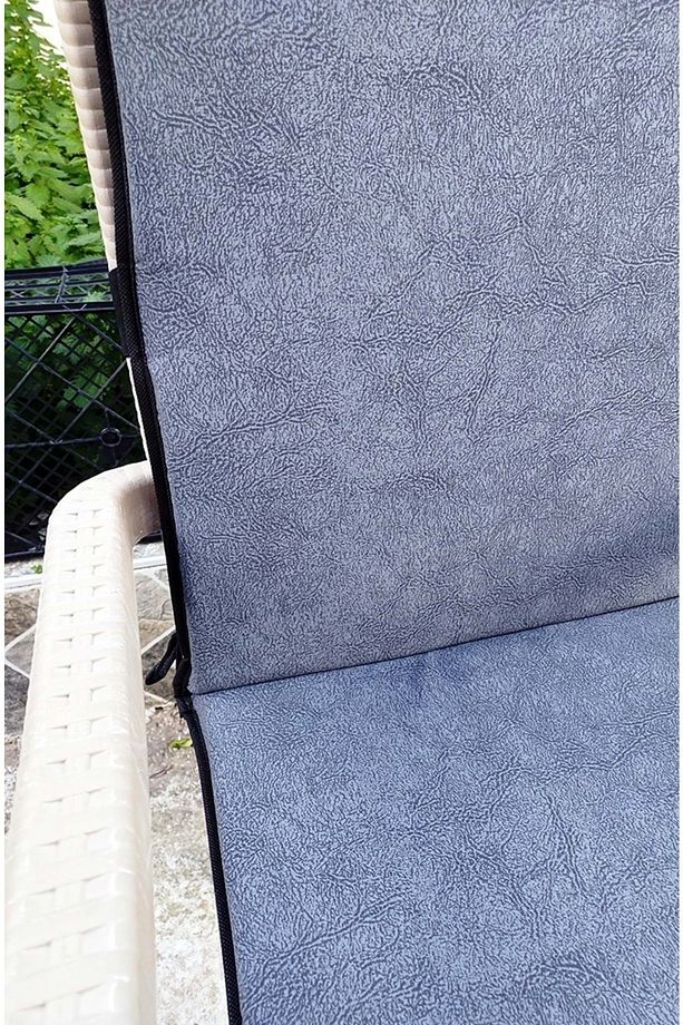 4 Adet Rattan Arkalıklı Sandalye Minderi (Kalınlık 4cm)-Primer K.Gri - 2