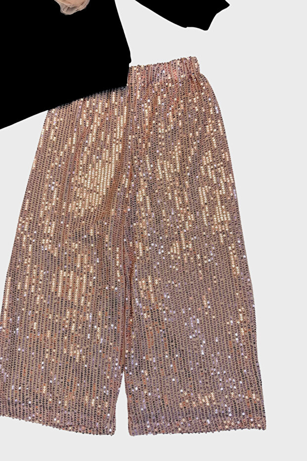 Pullu Pantolonlu Kız Takım - Pembe - 3