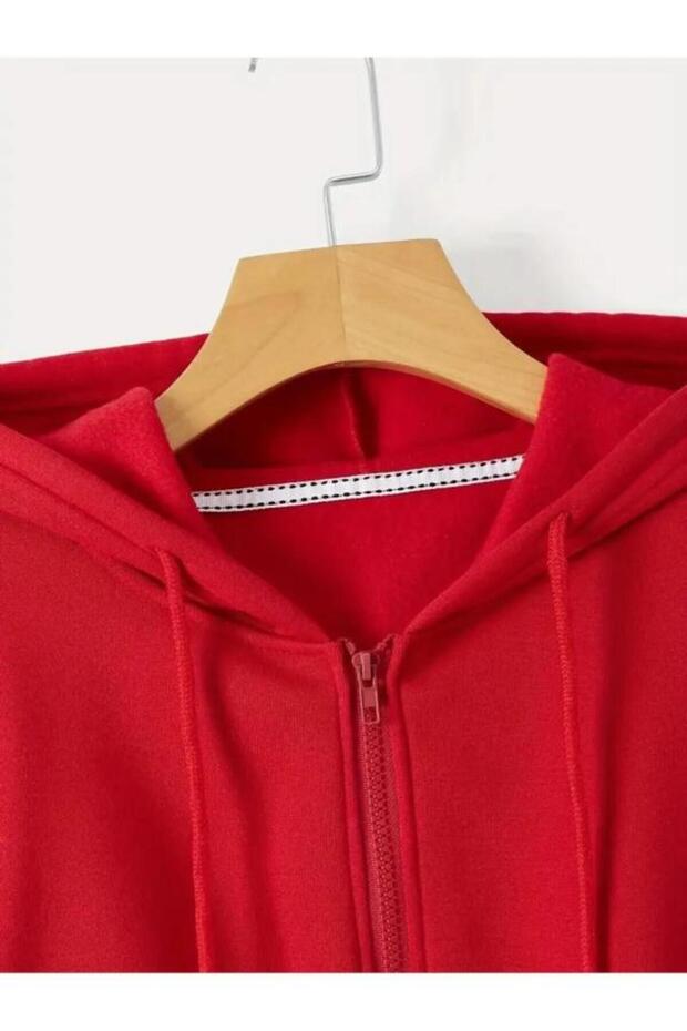 Red Zipper 3 Thread Crop - 4