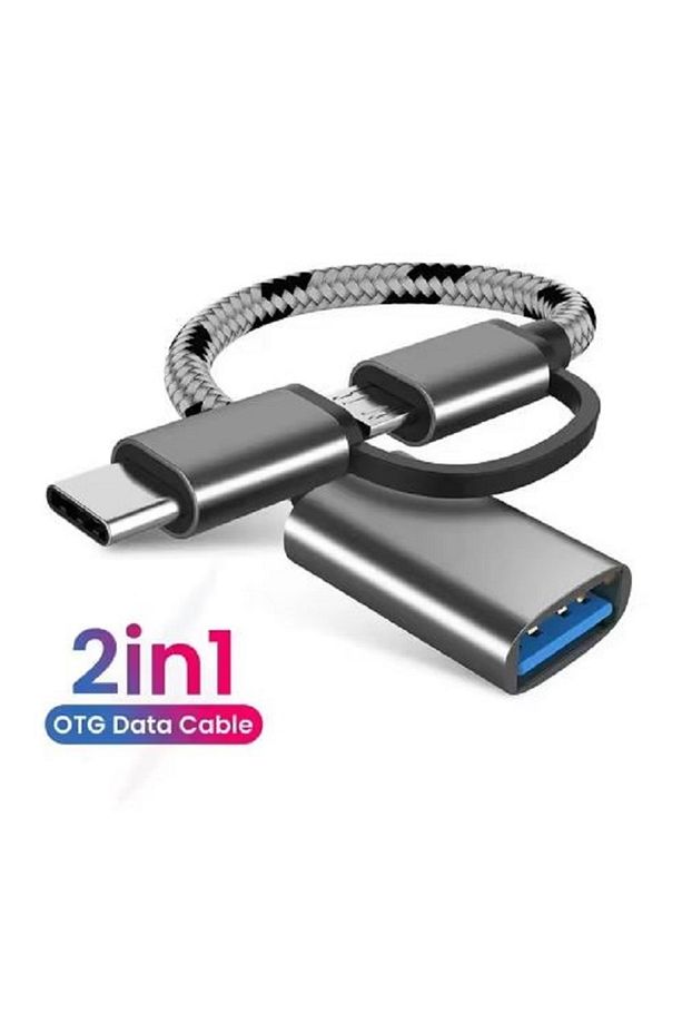 Usb 3.0 Otg To Type C Micro Usb Data Şarj Çevirici Dönüştürücü Adaptör Android Ve Macbook Uyumlu - 1
