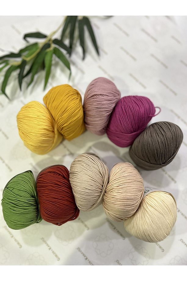 Organic Baby Cotton Yeni Renkler 10 Adet Örgü İpi Seti - 4