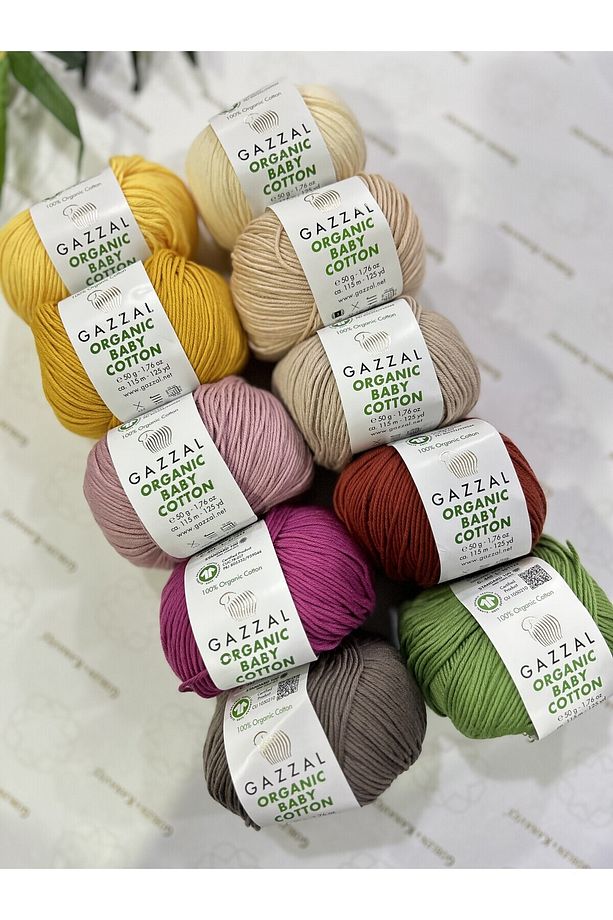 Organic Baby Cotton Yeni Renkler 10 Adet Örgü İpi Seti - 1
